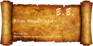 Blun Begónia névjegykártya